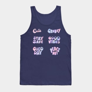 Gradient Holo Retro Vintage Typography Set Tank Top